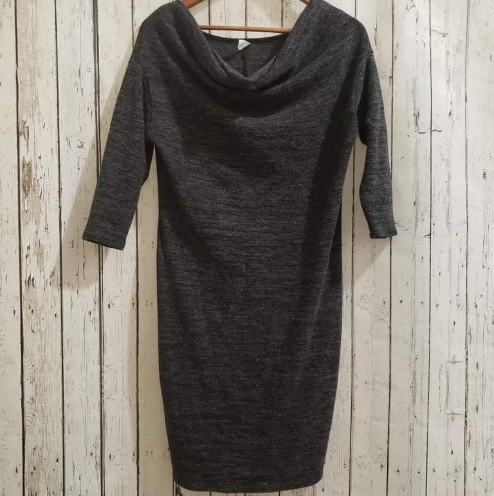 (M) Old Navy Sweater Dress | Cowl Neck Maternity Dress | Medium | Charcoal Gray